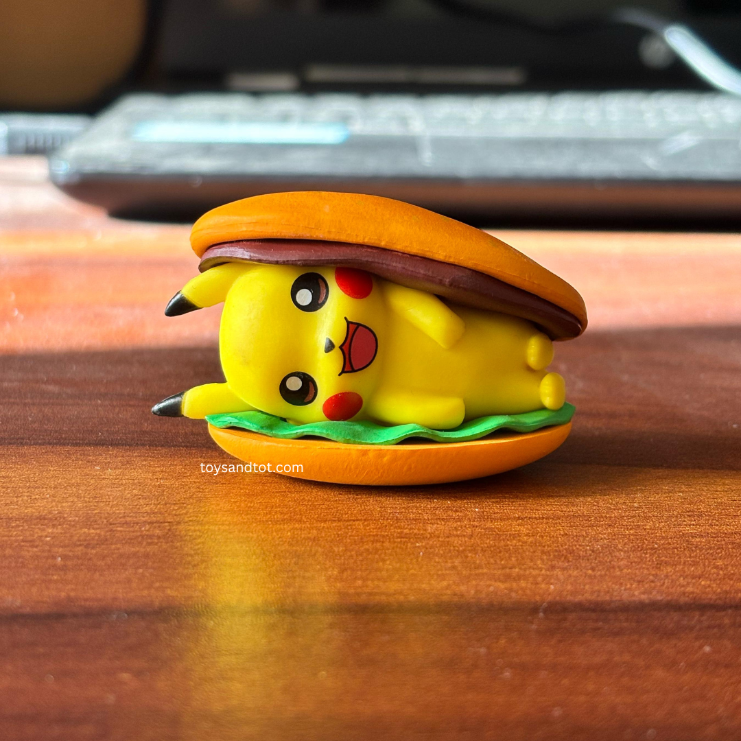 Pikachu Eating Miniature (In Burger)– The Cutest Pokémon Snack Time!