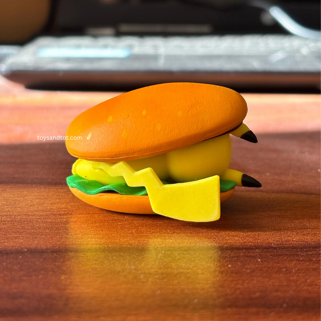Pikachu Eating Miniature (In Burger)– The Cutest Pokémon Snack Time!