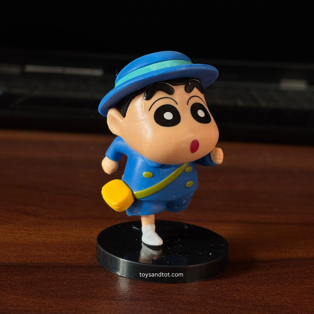 Shinchan Daily Life Miniature (Blue Dress School Going) – A Delightful Collectible for Fans!
