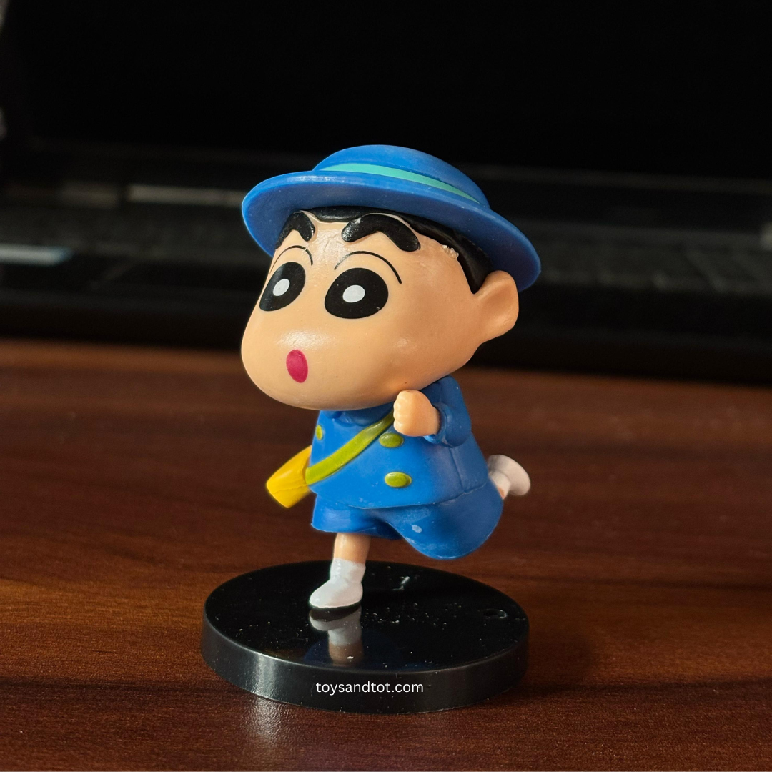 Shinchan Daily Life Miniature (Blue Dress School Going) – A Delightful Collectible for Fans!