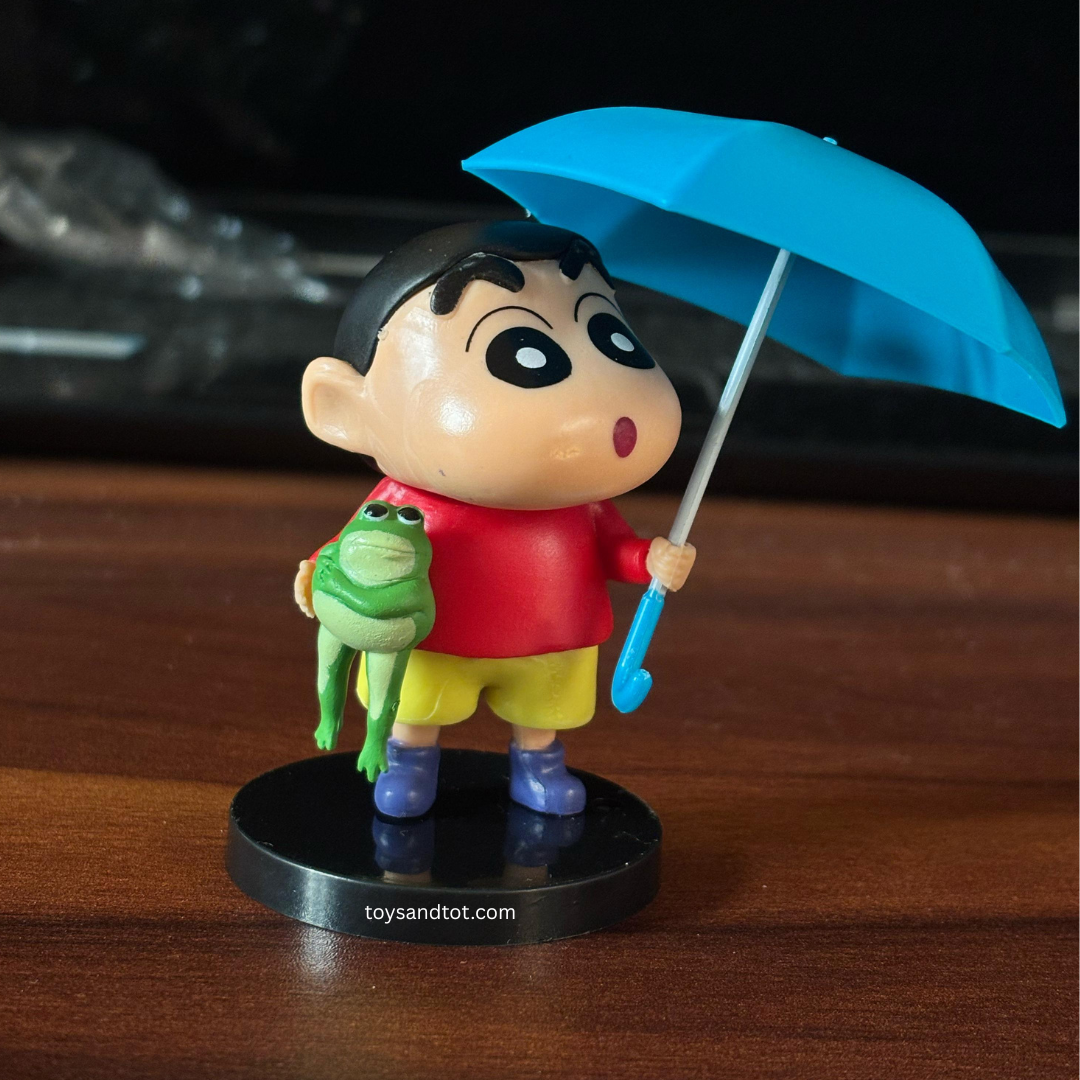 Shinchan Daily Life Miniature (Shinchan with Frog) – A Delightful Collectible for Fans!
