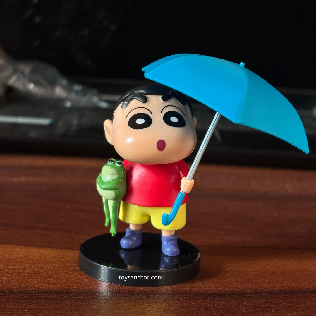 Shinchan Daily Life Miniature (Shinchan with Frog) – A Delightful Collectible for Fans!