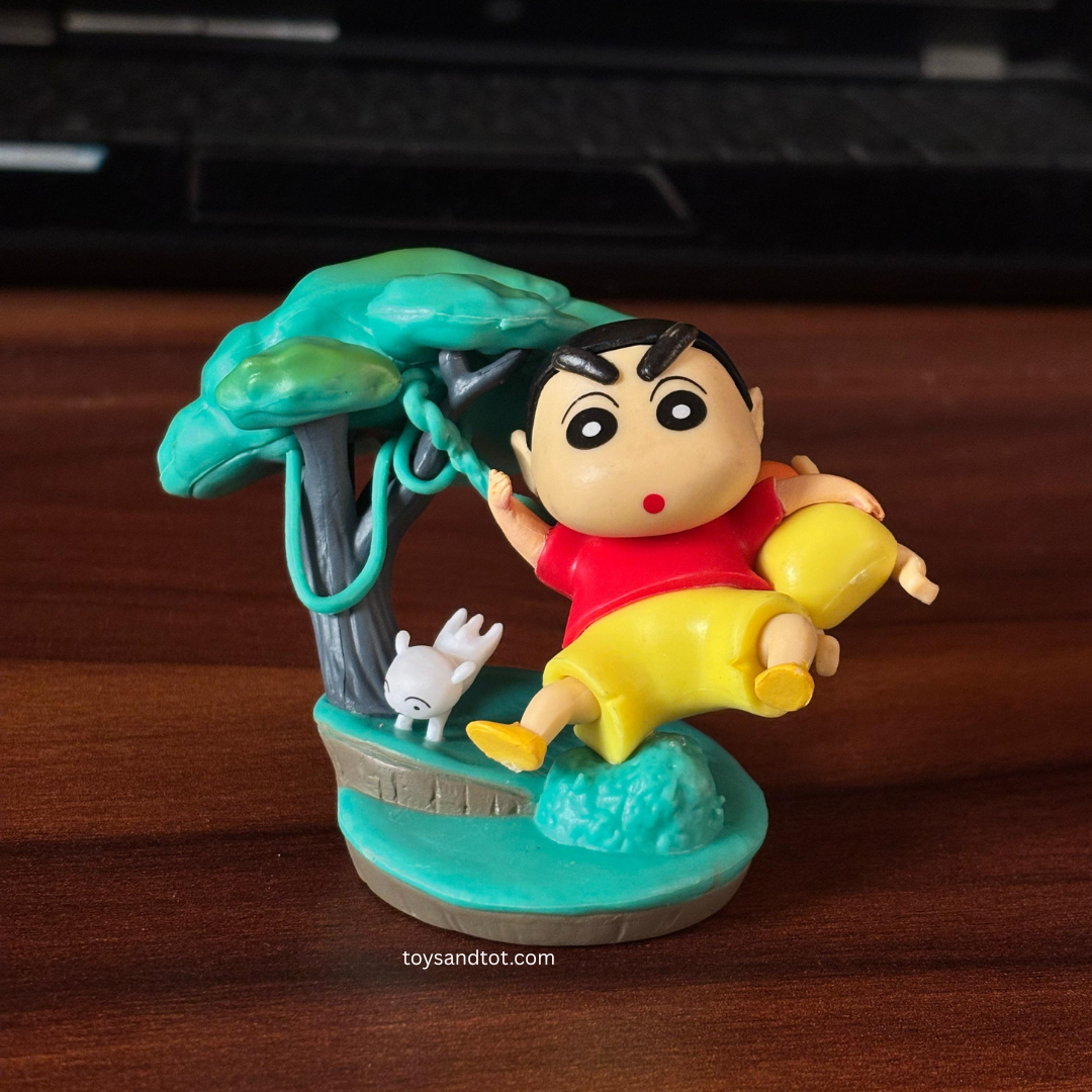 Shinchan Costume Miniature (Shinchan on Swing )– A Fun & Playful Collectible!
