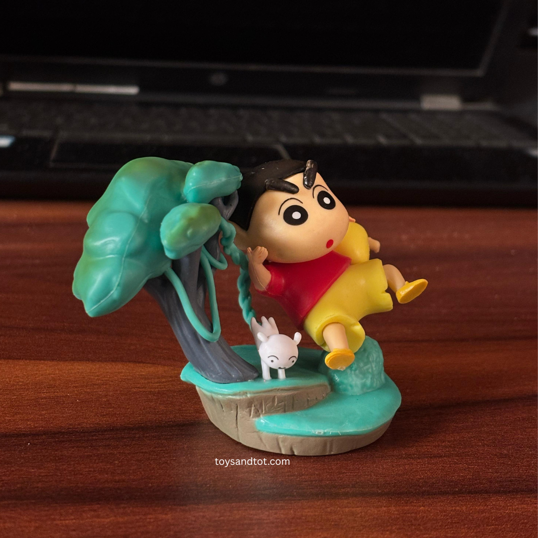 Shinchan Costume Miniature (Shinchan on Swing )– A Fun & Playful Collectible!
