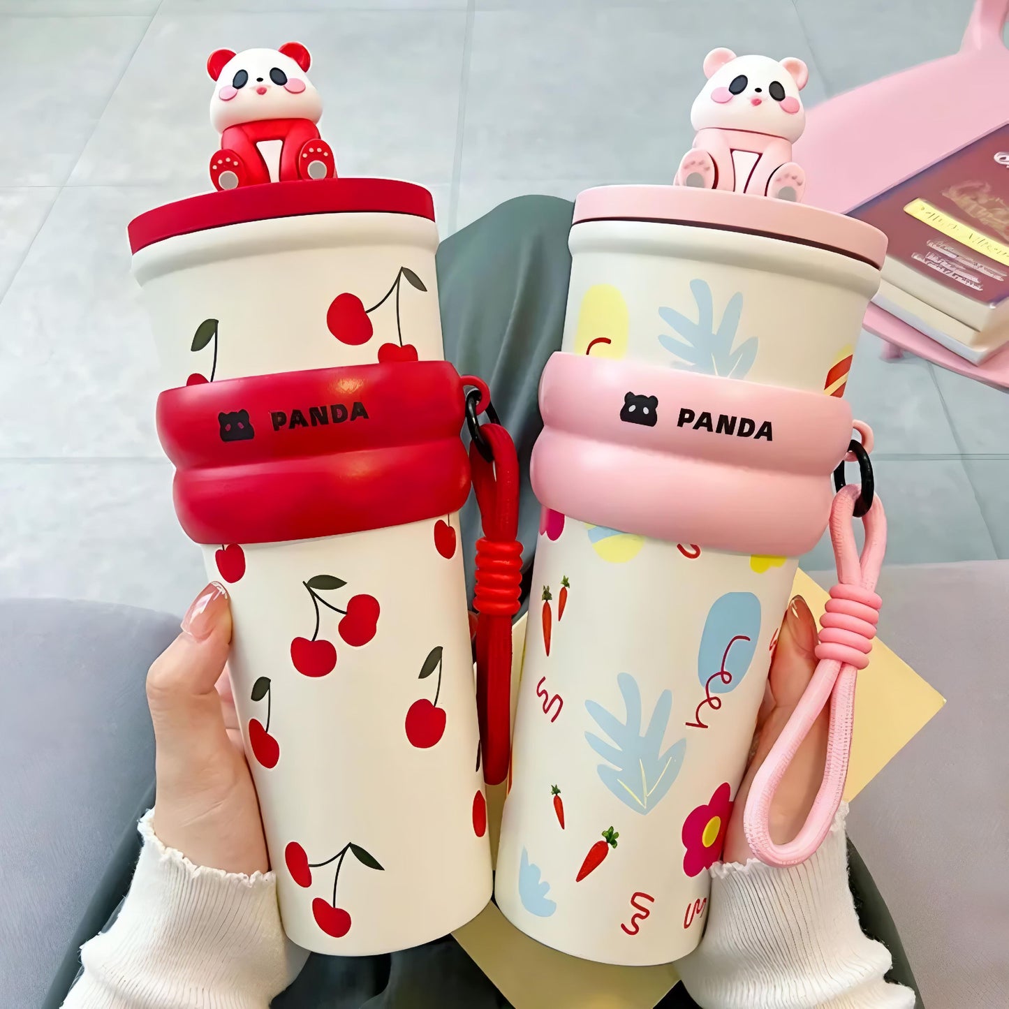 Beautiful Jelly Panda Steel Sipper