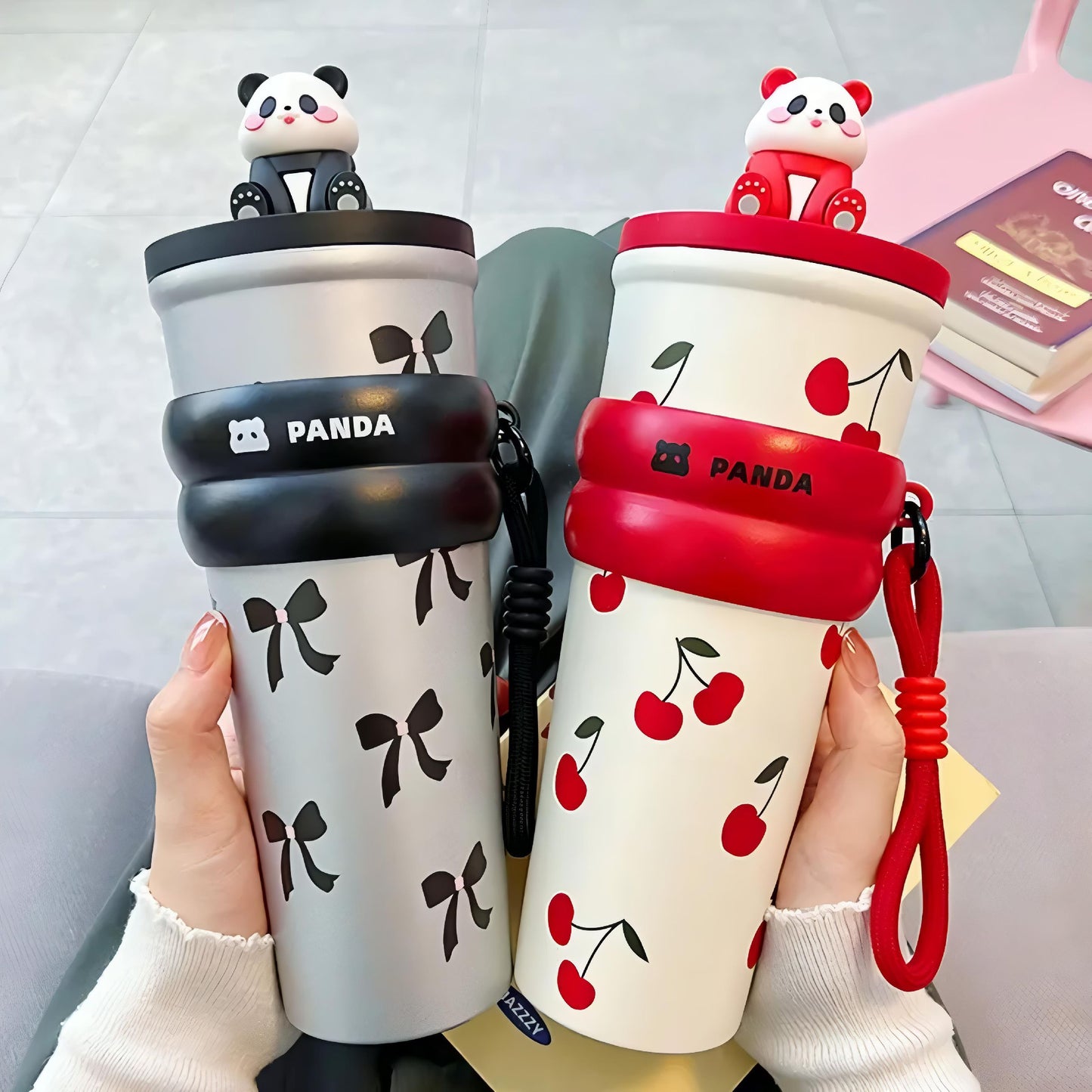 Beautiful Jelly Panda Steel Sipper