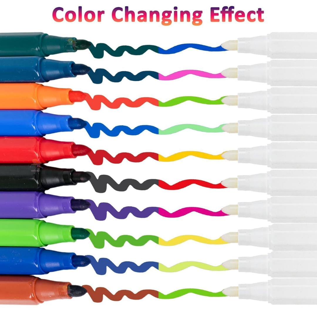 Magic Colors Changing Pen Set – 12 Pcs Colour Changing Sketch Pens