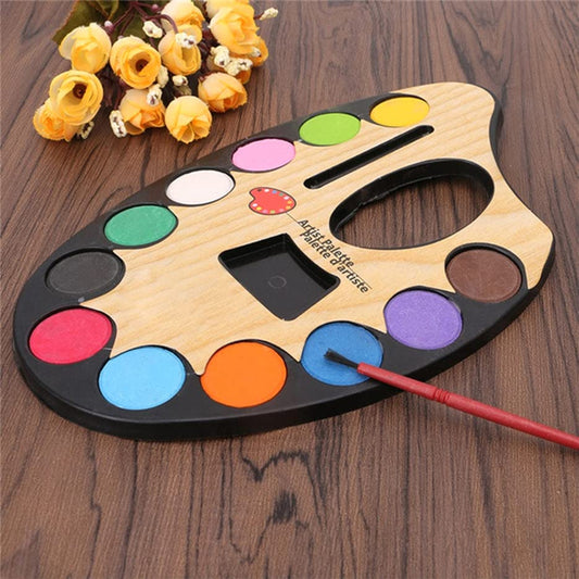 Artistic Palette with 12 Water Color & Artist Paint Brush (Multicolor)